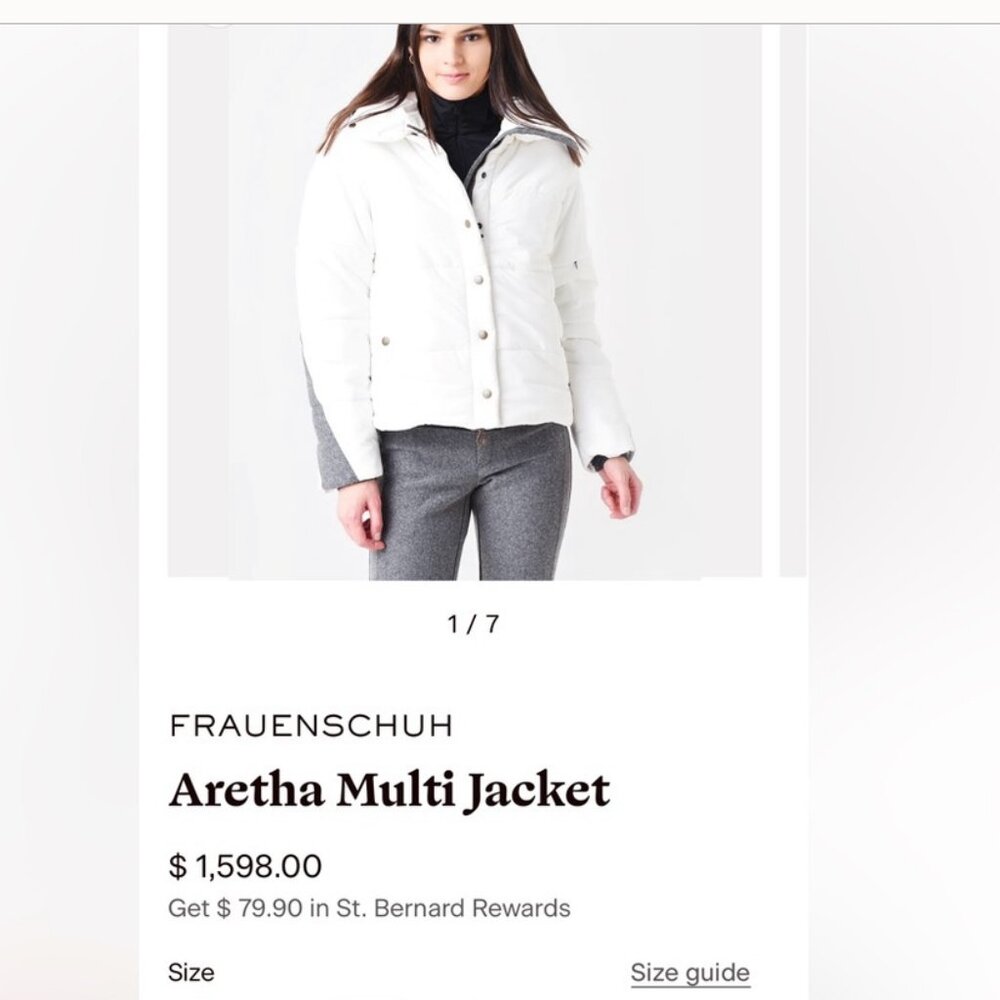 Frauenschuh Womens White Down Puffer Jacket - Pristine - Bought at Gorsuch Vail